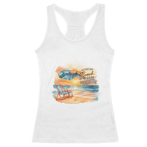 Vacation Time Beach Holliday Fun In The Sun Racerback Tank Top TS09 White Print Your Wear