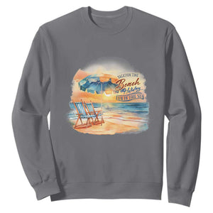 Vacation Time Beach Holliday Fun In The Sun Sweatshirt TS09 Charcoal Print Your Wear