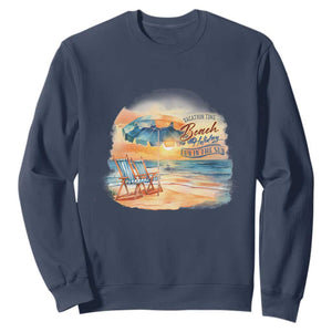 Vacation Time Beach Holliday Fun In The Sun Sweatshirt TS09 Navy Print Your Wear