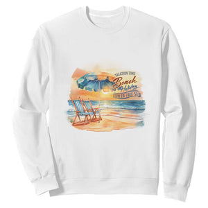 Vacation Time Beach Holliday Fun In The Sun Sweatshirt TS09 White Print Your Wear