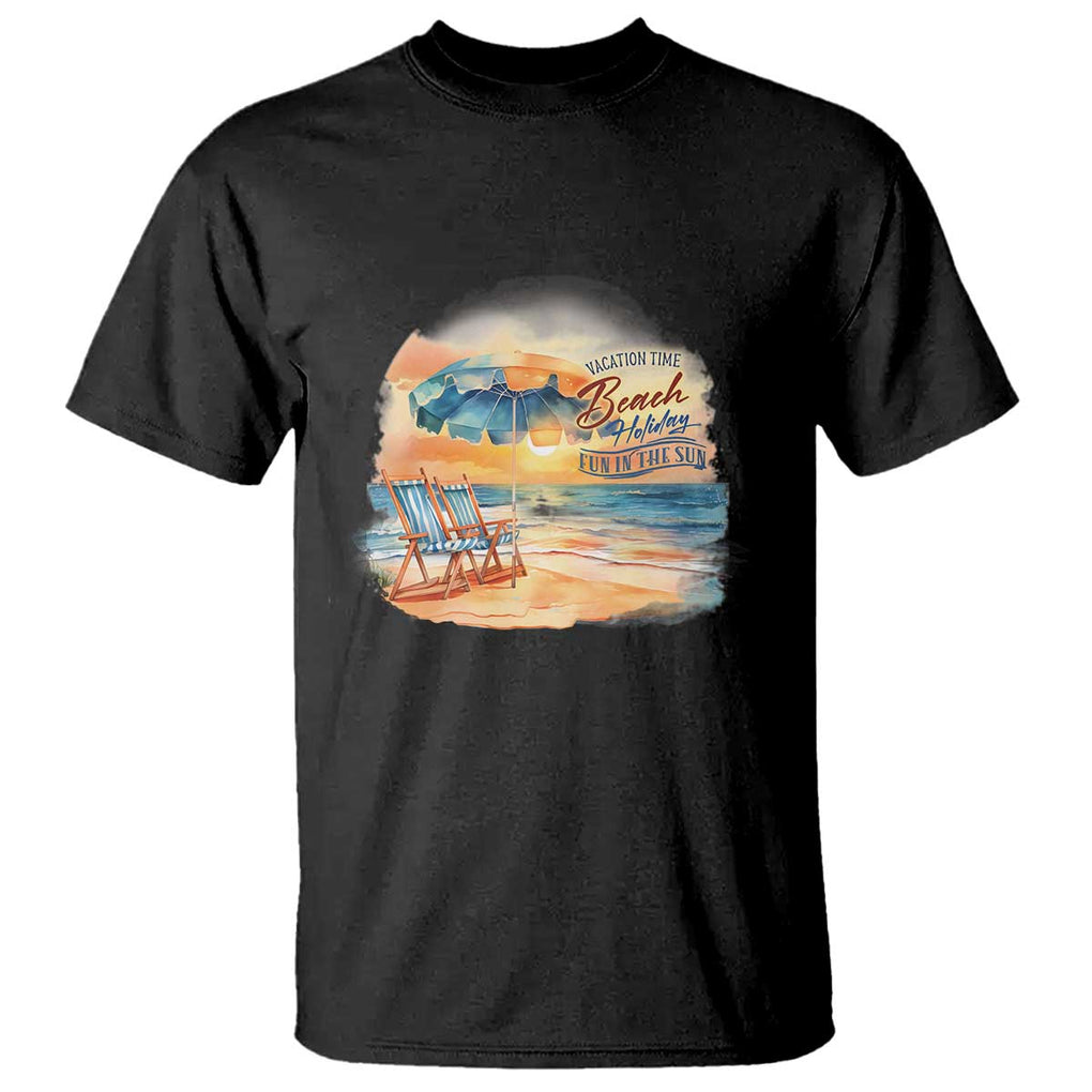 Vacation Time Beach Holliday Fun In The Sun T Shirt TS09 Black Print Your Wear