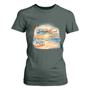 Vacation Time Beach Holliday Fun In The Sun T Shirt For Women TS09 Dark Forest Green Print Your Wear