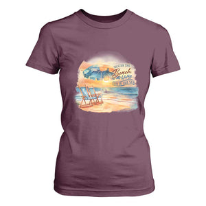 Vacation Time Beach Holliday Fun In The Sun T Shirt For Women TS09 Maroon Print Your Wear