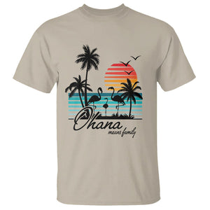 Hawaiian T Shirt Ohana Means Family Flamingo Sunset Beach Hawaii Summer Vacation TS09 Sand Print Your Wear