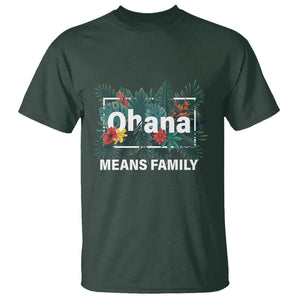 Hawaiian T Shirt Ohana Means Family Hawaii Summer Vacation TS09 Dark Forest Green Print Your Wear