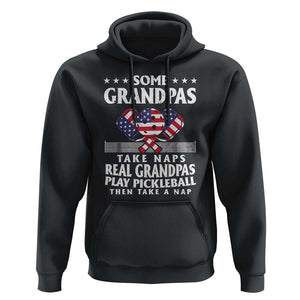 Funny Some Grandpas Take Naps Real Grandpas Play Pickleball Hoodie TS09 Black Print Your Wear