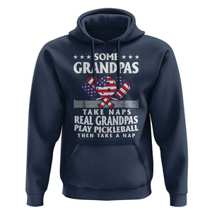 Funny Some Grandpas Take Naps Real Grandpas Play Pickleball Hoodie TS09 Navy Print Your Wear