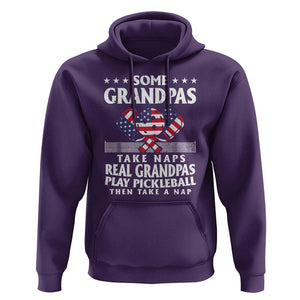 Funny Some Grandpas Take Naps Real Grandpas Play Pickleball Hoodie TS09 Purple Print Your Wear