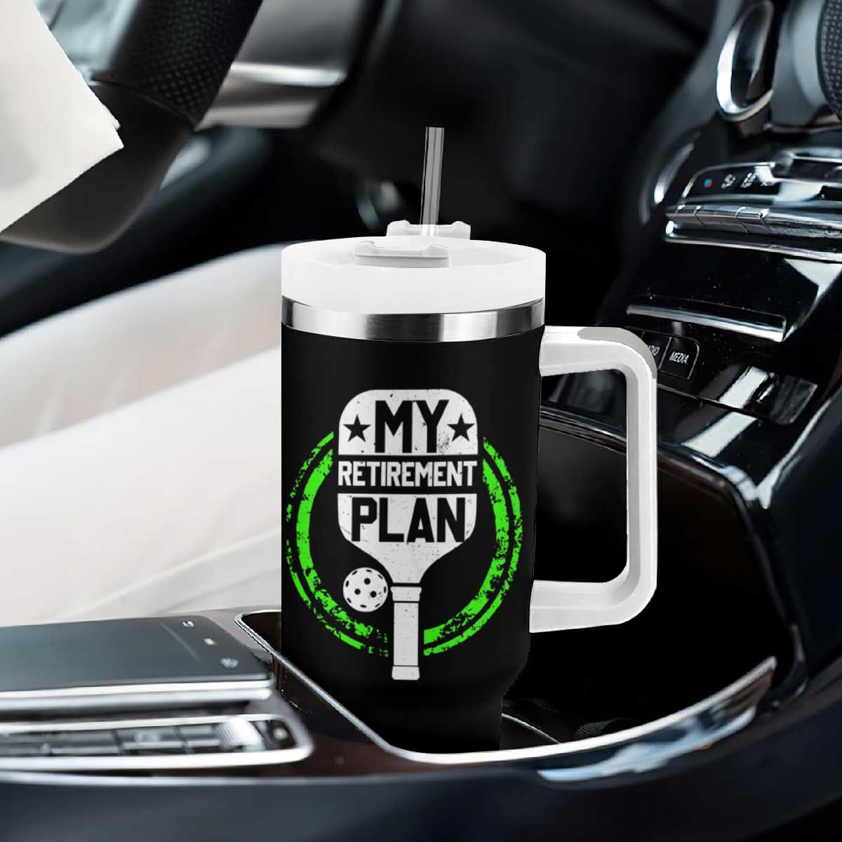 Funny Retirement Plan Retired Pickleball Player Tumbler With Handle TS09 Print Your Wear