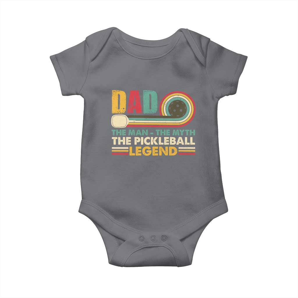 Pickleball Dad Baby Onesie The Man The Myth The Legend Retro TS09 Charcoal Print Your Wear