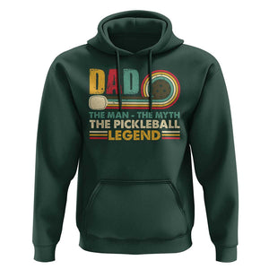 Pickleball Dad Hoodie The Man The Myth The Legend Retro TS09 Dark Forest Green Print Your Wear