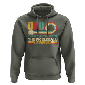 Pickleball Dad Hoodie The Man The Myth The Legend Retro TS09 Military Green Print Your Wear