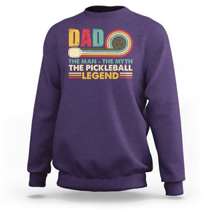 Pickleball Dad Sweatshirt The Man The Myth The Legend Retro TS09 Purple Print Your Wear