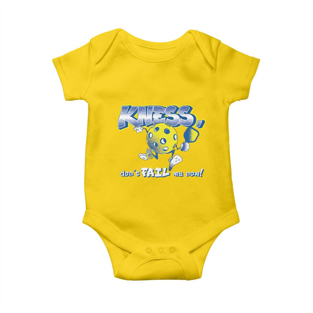 Funny Pickleball Baby Onesie Knees Don't Fail Me Now TS09 Daisy Print Your Wear