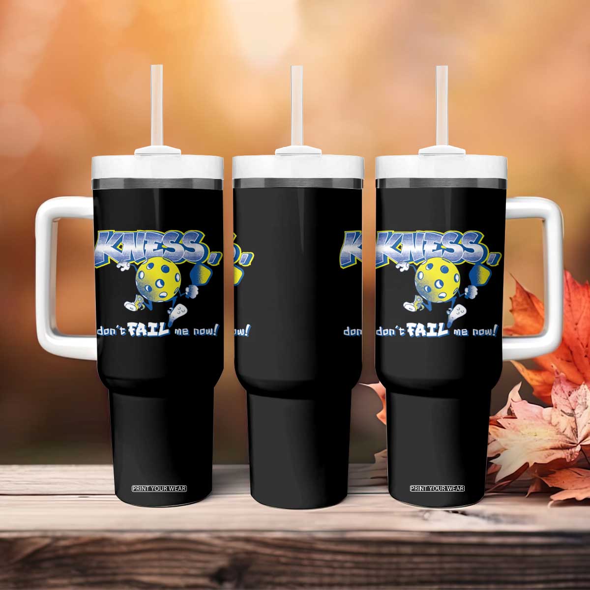 Funny Pickleball Tumbler With Handle Knees Don't Fail Me Now TS09 Print Your Wear