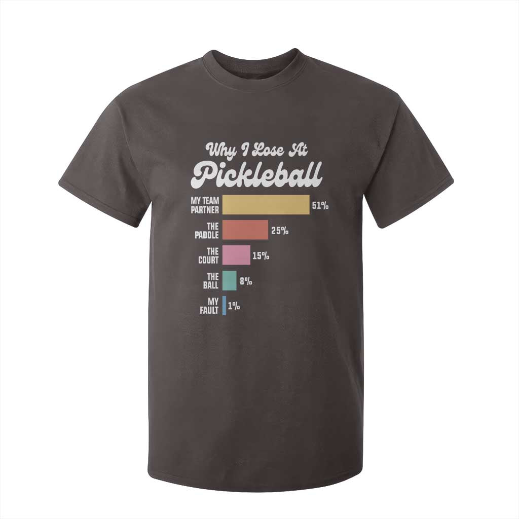Funny Why I Lose At Pickleball T Shirt For Kid TS09 Dark Chocolate Print Your Wear