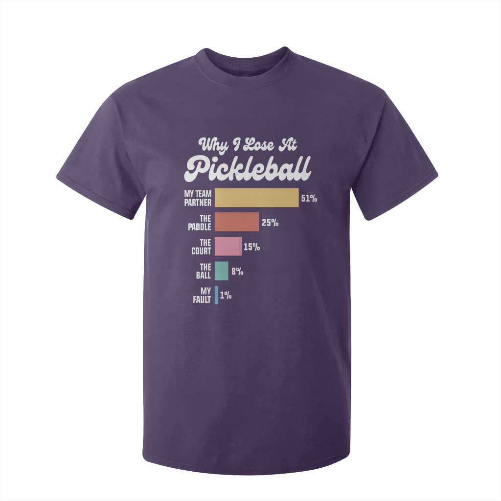 Funny Why I Lose At Pickleball T Shirt For Kid TS09 Purple Print Your Wear