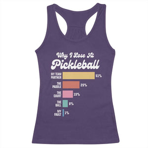 Funny Why I Lose At Pickleball Racerback Tank Top TS09 Purple Print Your Wear