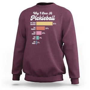 Funny Why I Lose At Pickleball Sweatshirt TS09 Maroon Print Your Wear