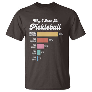 Funny Why I Lose At Pickleball T Shirt TS09 Dark Chocolate Print Your Wear