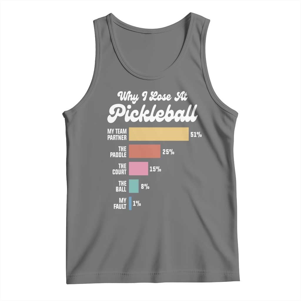 Funny Why I Lose At Pickleball Tank Top TS09 Black Heather Print Your Wear