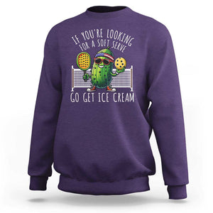 Funny Pickleball Sweatshirt If You Wanted A Soft Serve Go Get Ice Cream TS09 Purple Print Your Wear