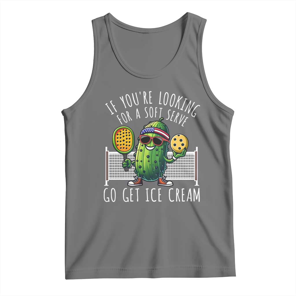 Funny Pickleball Tank Top If You Wanted A Soft Serve Go Get Ice Cream TS09 Black Heather Print Your Wear