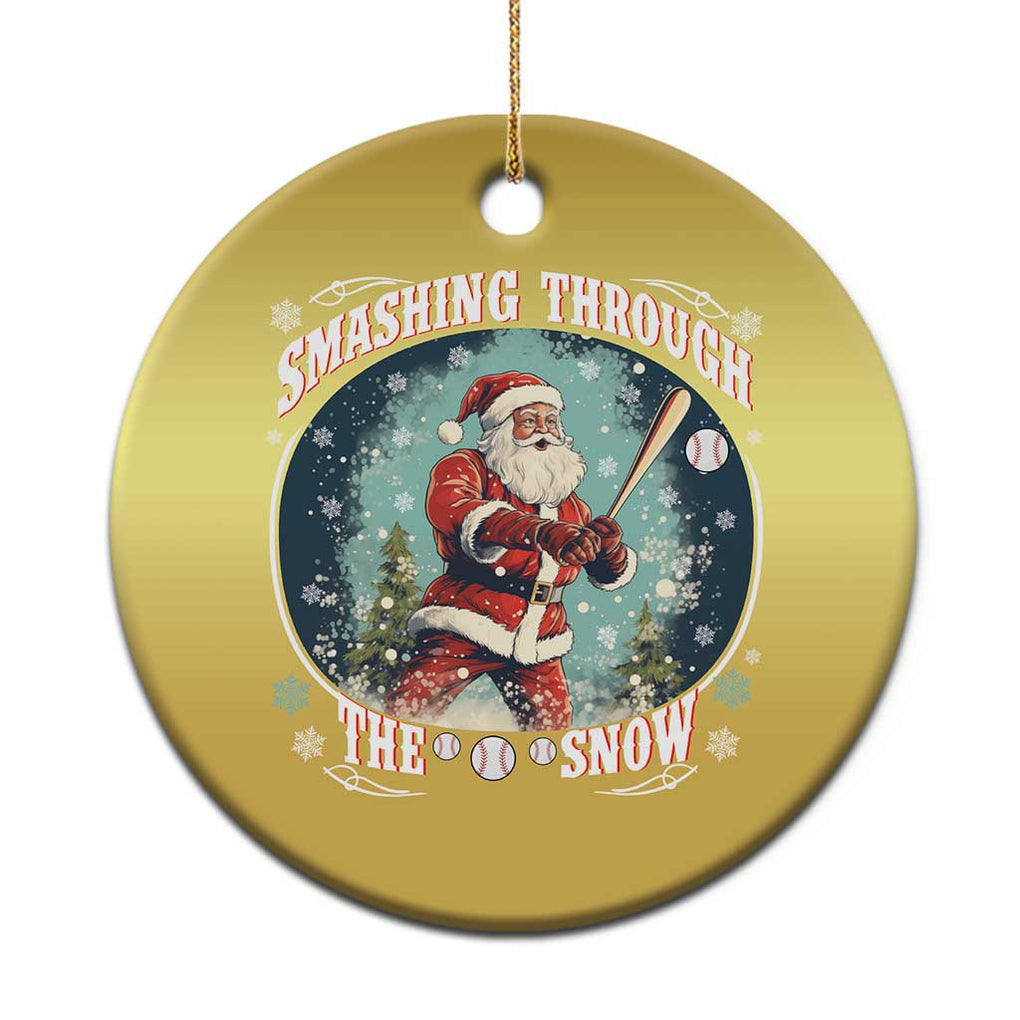 Xmas Sport Christmas Ornament Baseball Player Santa Smashing Through The Snow TS09 Print Your Wear