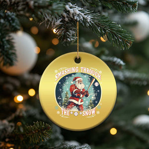 Xmas Sport Christmas Ornament Baseball Player Santa Smashing Through The Snow TS09 Print Your Wear