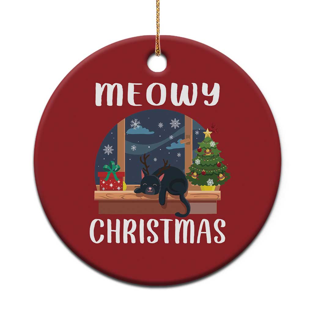 Funny Xmas Cat Christmas Ornament Reindeer Cat Chillin' Meowy TS09 Print Your Wear