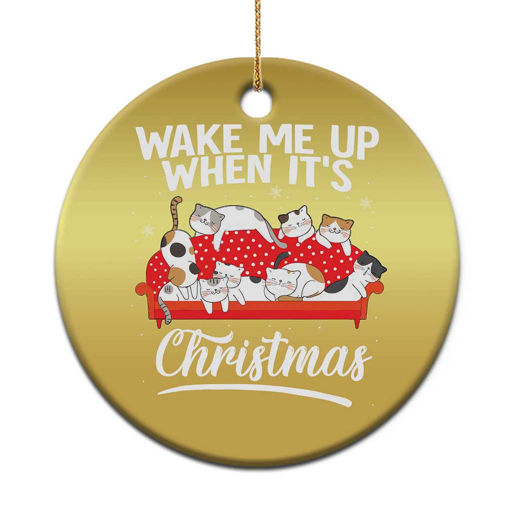 Cute Cat Wake Me Up When It's Christmas Chillin' Christmas Ornament TS09 Print Your Wear