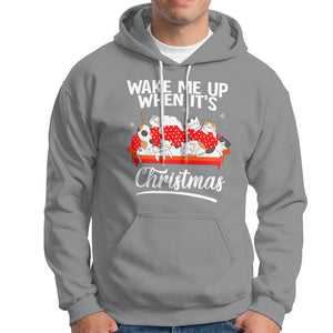 Cute Cat Wake Me Up When It's Christmas Chillin' Hoodie TS09 Sport Gray Printyourwear