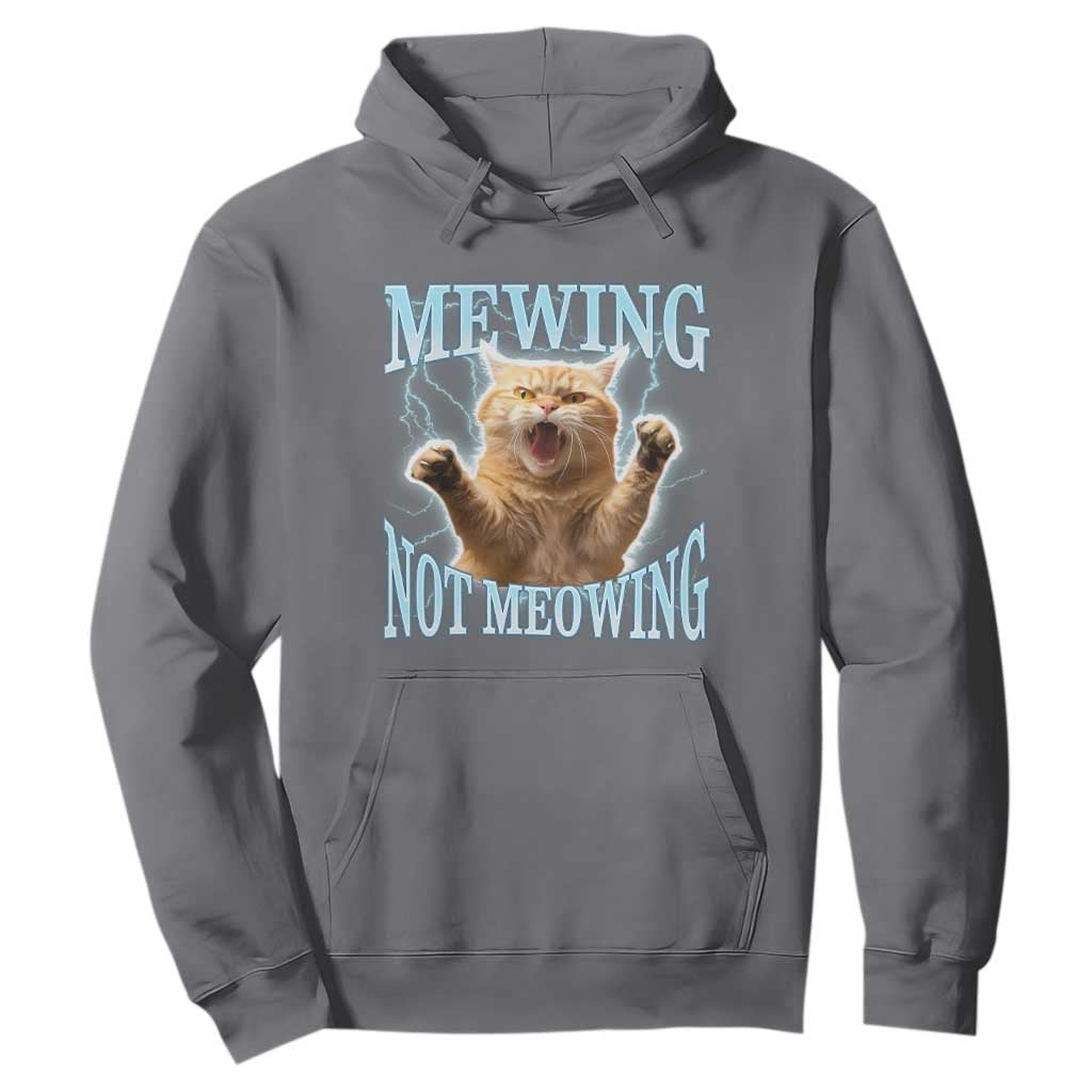 Funny Meme Cat Mewing Not Meowing Hoodie TS09 Charcoal Print Your Wear