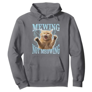 Funny Meme Cat Mewing Not Meowing Hoodie TS09 Charcoal Print Your Wear