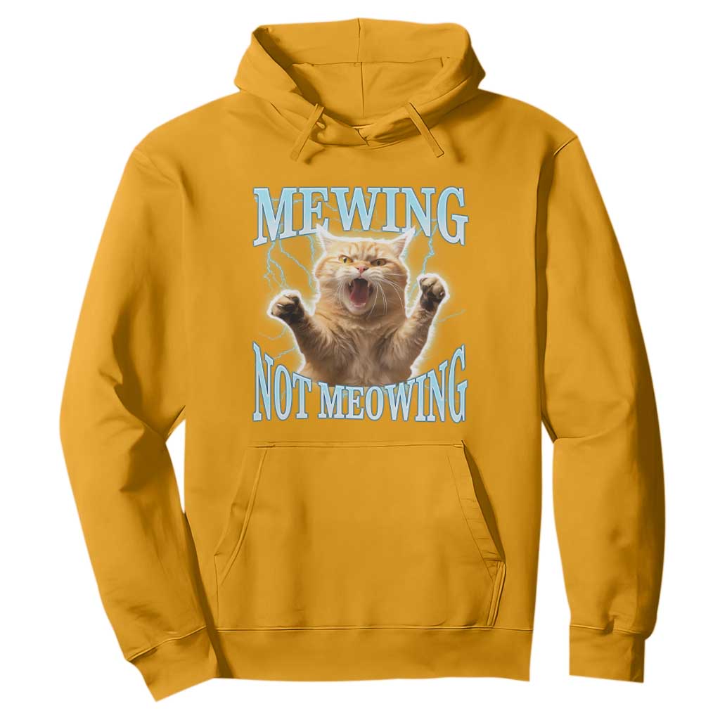 Funny Meme Cat Mewing Not Meowing Hoodie TS09 Gold Print Your Wear