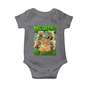 Funny Cat Meme Mewing Not Meowing Baby Onesie TS09 Charcoal Print Your Wear