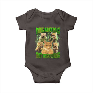 Funny Cat Meme Mewing Not Meowing Baby Onesie TS09 Dark Chocolate Print Your Wear