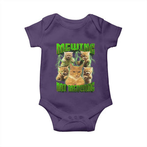 Funny Cat Meme Mewing Not Meowing Baby Onesie TS09 Purple Print Your Wear