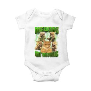 Funny Cat Meme Mewing Not Meowing Baby Onesie TS09 White Print Your Wear