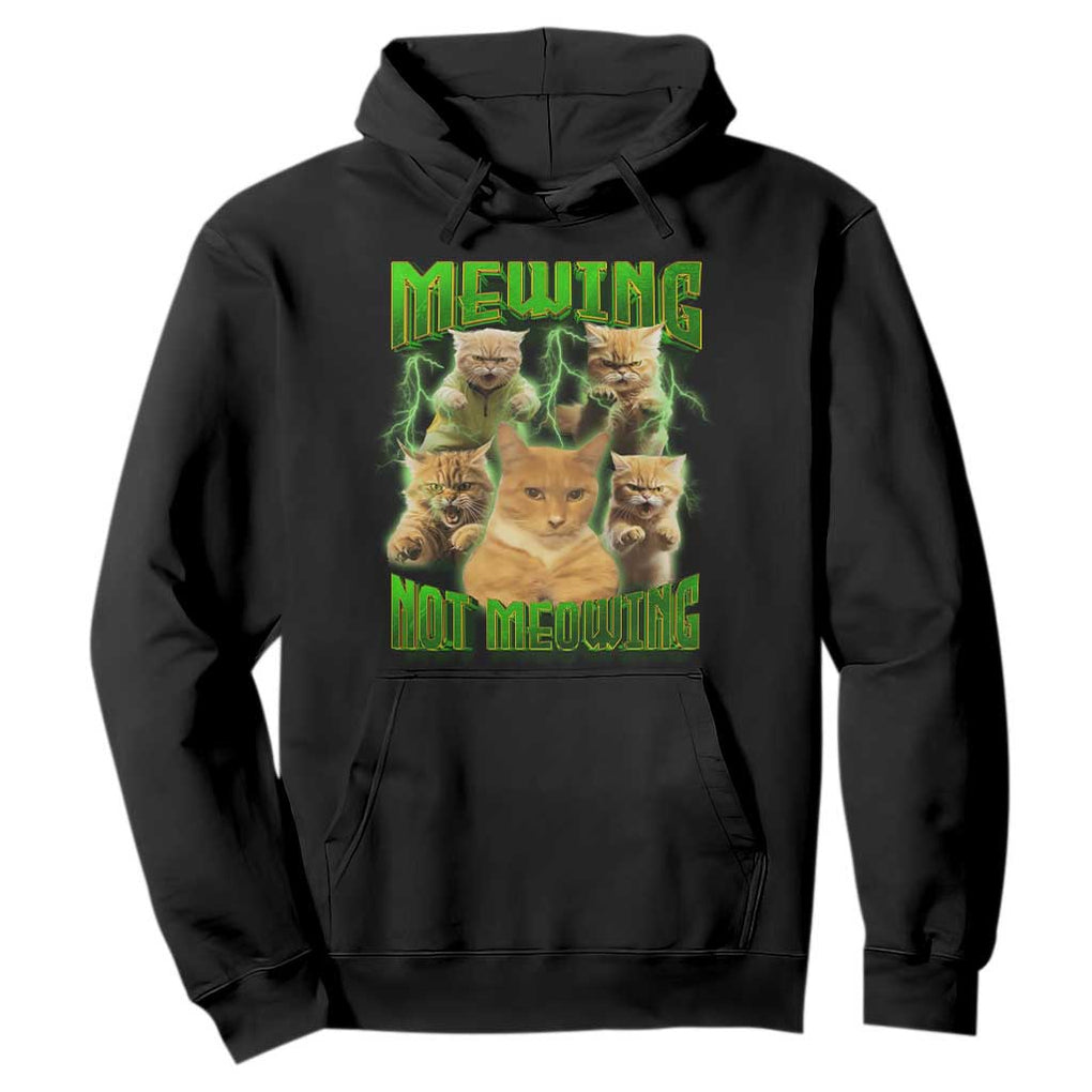 Funny Cat Meme Mewing Not Meowing Hoodie TS09 Black Print Your Wear