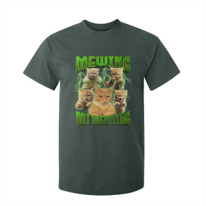 Funny Cat Meme Mewing Not Meowing T Shirt For Kid TS09 Dark Forest Green Print Your Wear