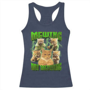 Funny Cat Meme Mewing Not Meowing Racerback Tank Top TS09 Navy Print Your Wear