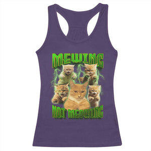 Funny Cat Meme Mewing Not Meowing Racerback Tank Top TS09 Purple Print Your Wear