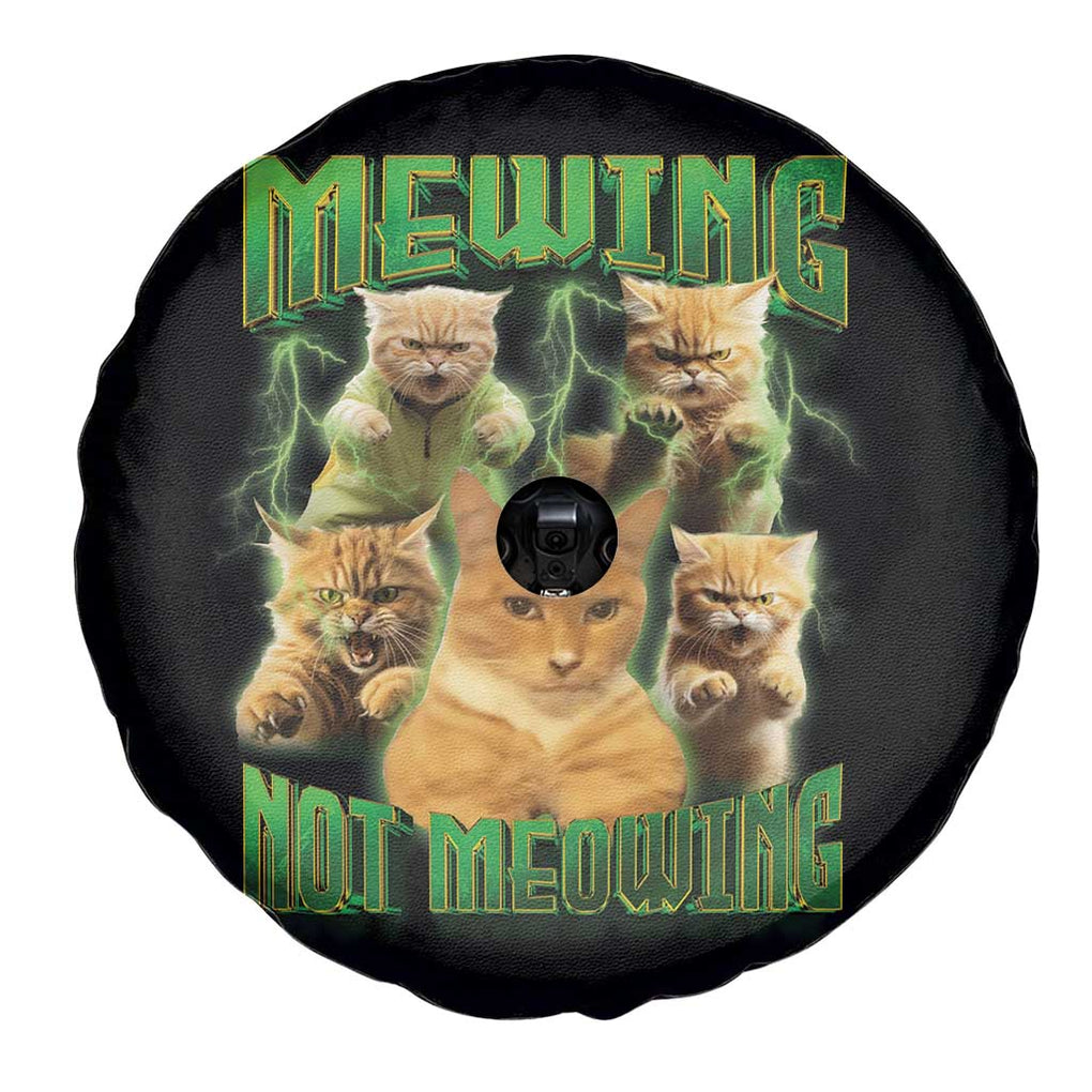 Funny Cat Meme Mewing Not Meowing Spare Tire Cover TS09 Print Your Wear