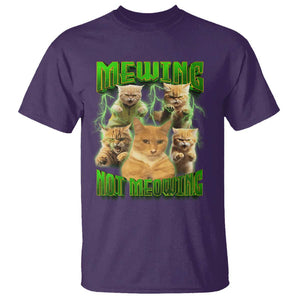 Funny Cat Meme Mewing Not Meowing T Shirt TS09 Purple Print Your Wear