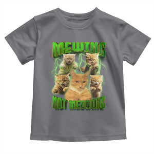 Funny Cat Meme Mewing Not Meowing Toddler T Shirt TS09 Charcoal Print Your Wear