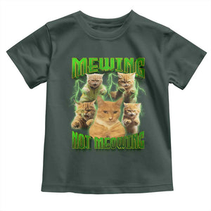 Funny Cat Meme Mewing Not Meowing Toddler T Shirt TS09 Dark Forest Green Print Your Wear