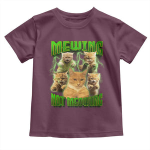 Funny Cat Meme Mewing Not Meowing Toddler T Shirt TS09 Maroon Print Your Wear