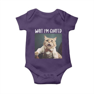 Funny Meme Cat Baby Onesie Wait I'm Goat TS09 Purple Print Your Wear