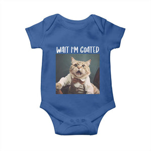 Funny Meme Cat Baby Onesie Wait I'm Goat TS09 Royal Blue Print Your Wear